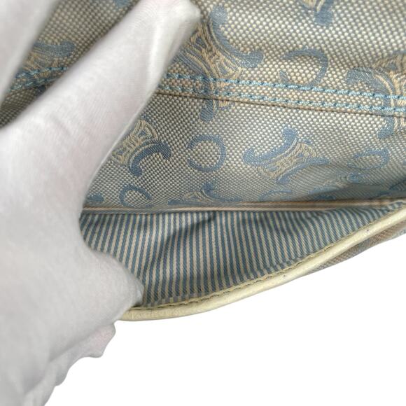 Vintage CELINE Macadam Blue White Monogram Shoulder Bag - Picture 13 of 16